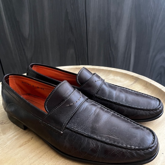Santoni Loafers, Size 12, Brown main image 4
